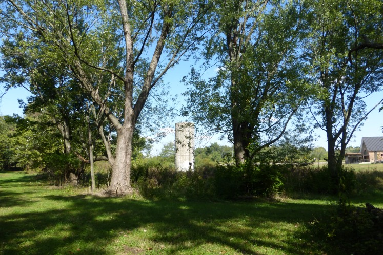 Old barn silo, likely a remnant from the original owners.